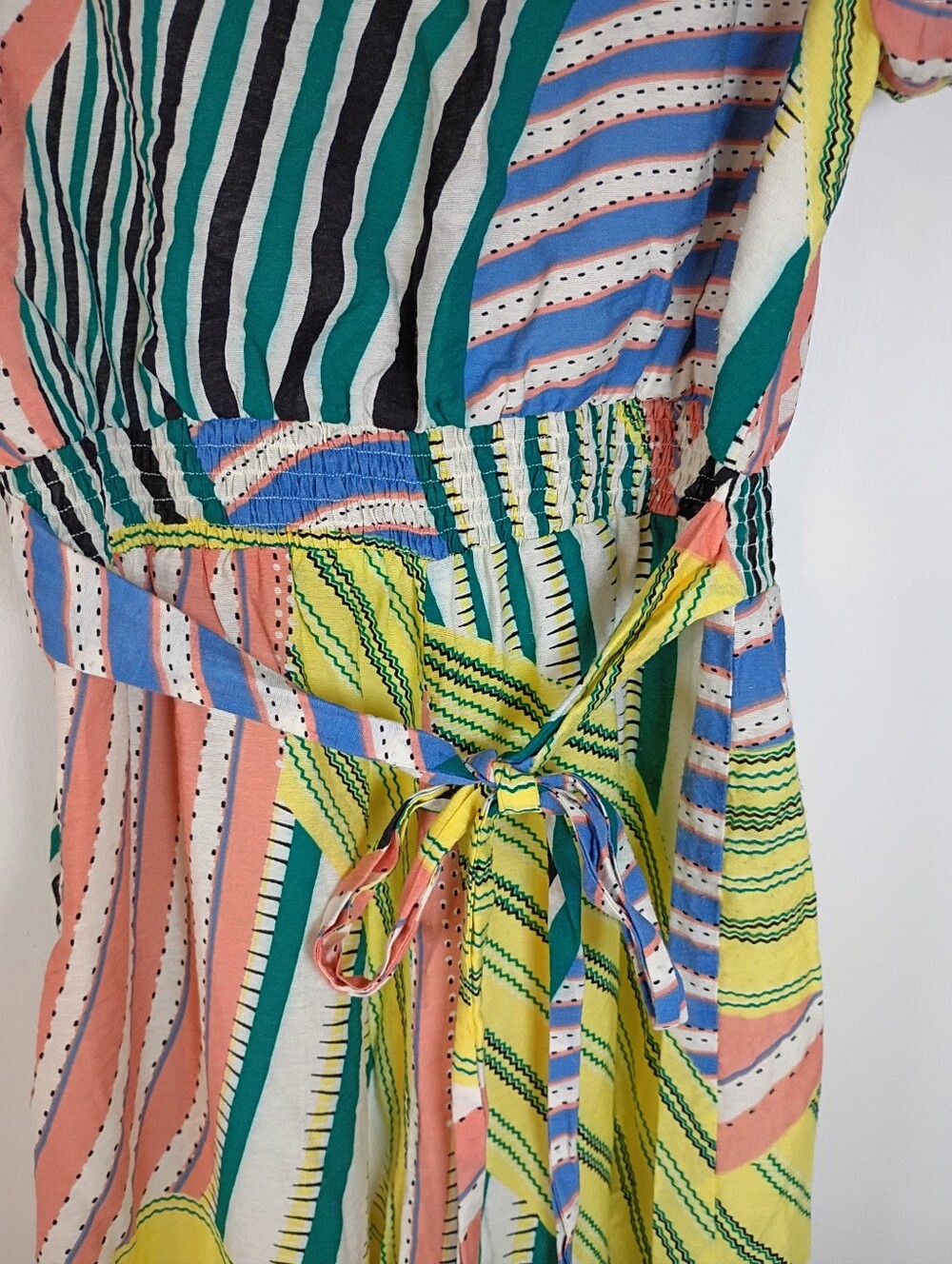 THML Jumpsuit Womens Medium Wide Leg Ruffle Fringe Bohemian Ethnic - Picture 10 of 16